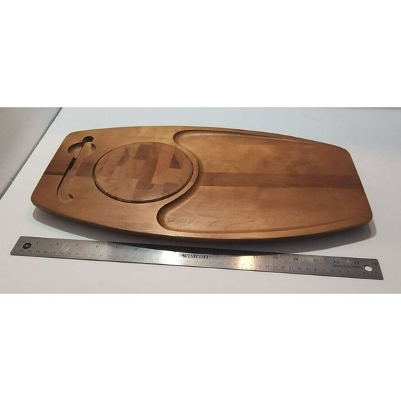 Vtg/Retro MCM Baribocraft Wooden Surfboard Cheese and Bread Serving Board 18" - Picture 11 of 12